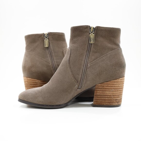 Blondo Sondra Brown Suede Leather 2.5" Block Heel Waterproof Booties - 8.5 - Picture 5 of 7